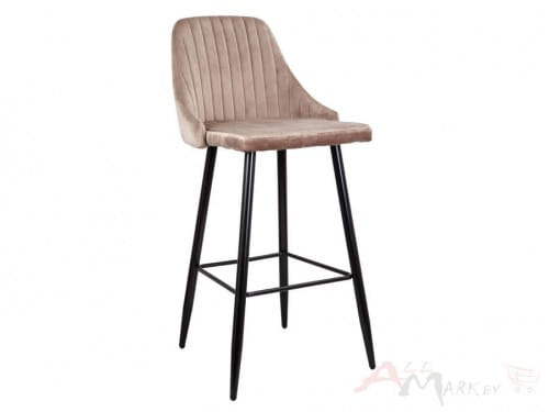 Барный стул Megan 2 velvet бежевый велюр / черный