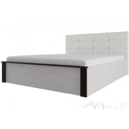 Кровать двойная SV-мебель (МС Гамма 20 К) с мягким изголовьем 160x200, ясень анкор светлый/венге