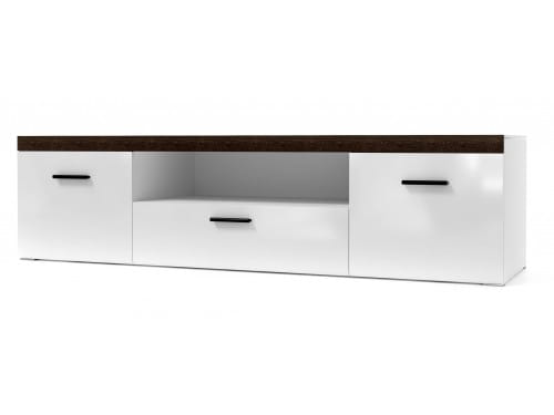 SV-мебель, Модульная система "Соло К" Тумба для телевидеоаппаратуры Белый / Белый глянец-Венге