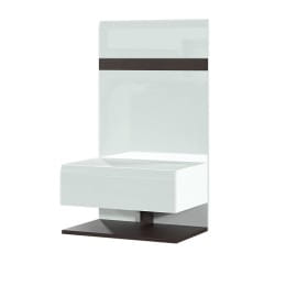 Тумба прикроватная SV-мебель (МС Соло К) со щитом, белый/белый глянец/венге