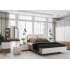 SV-мебель, Набор мебели для спальни «Лагуна 8 К» Тумба прикроватная со щитом Гикори темный / Белый матовый