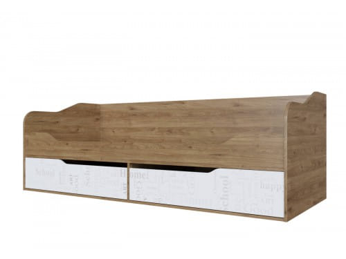 SV-мебель, Мебель для бытовых и общественных помещений. Набор мебели для квартиры Модульная система "ГАРВАРД К" модуль Кровать-диван с ящиками (0,9*2,0) Гикори тёмный/Белый
