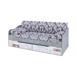 Кровать-диван SV-мебель (МС Грей К) с ящиками 90x200, цемент светлый/белый