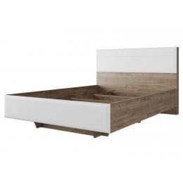 Кровать двойная SV-мебель (МС Лагуна 8 К) (Люкс) 140x200, гикори темный / белый матовый