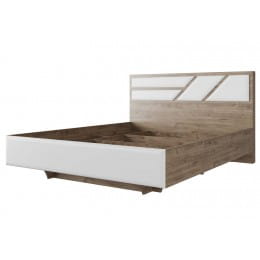 Кровать двойная SV-мебель (МС Лагуна 8 К) (Престиж) 160x200, гикори темный / белый матовый