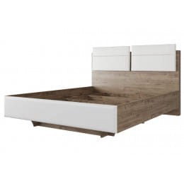 Кровать двойная SV-мебель (МС Лагуна 8 К) (Комфорт) 140x200, гикори темный / белый матовый