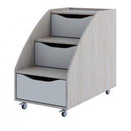 Лестница с ящиками SV-мебель (МС Миндаль К), гикори светлый / белый