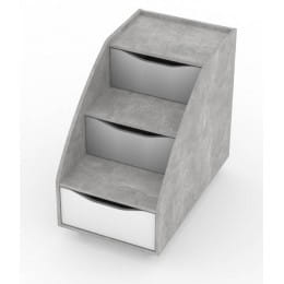 Лестница с ящиками SV-мебель (МС Миндаль К), цемент светлый/белый