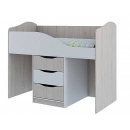 Кровать-трансформер SV-мебель (МС Миндаль К) 80x190, гикори светлый / белый