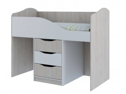 SV-мебель, Модульная система "Миндаль К" Кровать трансформер (0,8*1,9) Гикори светлый / Белый