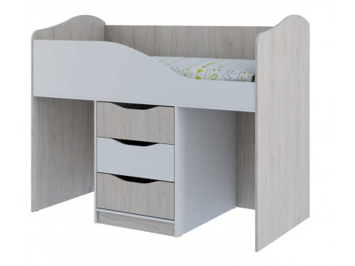 SV-мебель, Модульная система "Миндаль К" Кровать трансформер (0,8*1,6) Гикори светлый / Белый
