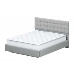Кровать двойная SV-мебель №2 160x200, белый/серый ткань/квадро серый ткань