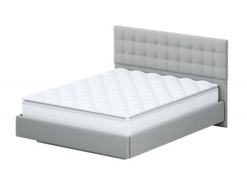 SV-мебель, Кровать двойная К №2 (1.6х2.0) Белый/Серый ткань/Квадро Серый ткань