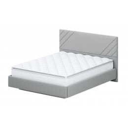 Кровать двойная SV-мебель №2 160x200, белый/серый ткань/лайн серый ткань