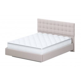 Кровать двойная SV-мебель №2 140x200, белый/бежевый ткань/квадро бежевый ткань