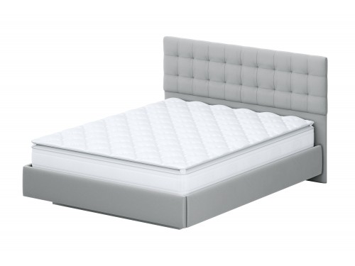 SV-мебель, Кровать двойная К №2 (универсальная 1.4х2.0) Серия 2 Белый/Серый ткань/Квадро Серый ткань