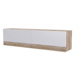 Полка навесная SV-мебель (МС Ницца К) 1300 мм, каньон светлый/белый глянец