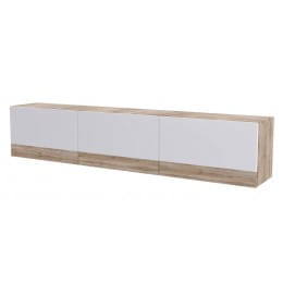 Полка навесная SV-мебель (МС Ницца К) 1600 мм, каньон светлый/белый глянец