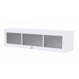 Полка навесная SV-мебель (МС Версаль К) со стеклом, белый / белый структурный