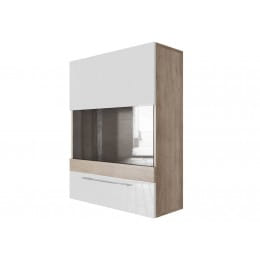 Шкаф навесной SV-мебель (МС Ницца К) (горизонтальный) 700 мм, каньон светлый/белый глянец