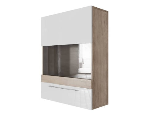 SV-мебель, Модульная система «Ницца К» Шкаф навесной (горизонтальный 700) (Каньон светлый/Белый глянец)