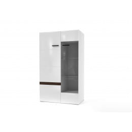 Шкаф-витрина SV-мебель (МС Соло К), белый / белый глянец-венге