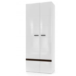 Шкаф двухстворчатый SV-мебель (МС Соло К), белый / белый глянец-венге