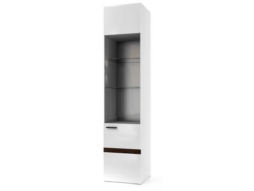 SV-мебель, Модульная система "Соло К" Пенал-витрина Белый / Белый глянец-Венге
