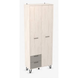 Шкаф двухстворчатый SV-мебель (МС Колибри К), гикори светлый/мокко лофт