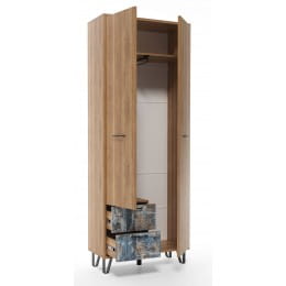 Шкаф двухстворчатый SV-мебель (МС Колибри К) с ящиками, дуб делано/графика