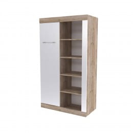 Шкаф SV-мебель (МС Ницца К) многофункциональный, каньон светлый/белый глянец