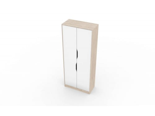 SV-мебель, Модульная система "Миндаль К" Шкаф двухстворчатый комбинированнный Гикори светлый / Белый