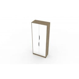 Шкаф двухстворчатый SV-мебель (МС Миндаль К) комбинированный, гикори темный / белый