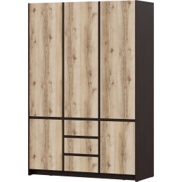 Шкаф SV-мебель (МС Прага) для одежды трехстворчатый , Дуб Делано / Дуб венге