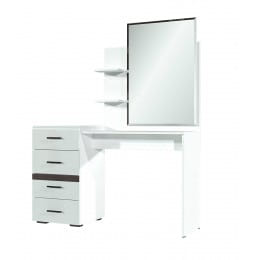 Стол туалетный SV-мебель (МС Соло К), белый/белый глянец/венге