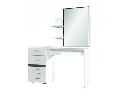 SV-мебель, Модульная система "Соло К" Стол туалетный Белый/Белый глянец/Венге
