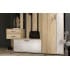 SV-мебель, Модульная система "Сканди К" Вешалка с зеркалом (Зеркальная) Дуб Делано / Сосна Санторини светлая серия 2