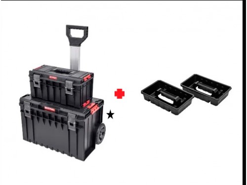 Набор ящиков для инструментов PatrolGroup (Qbrick) Qbrick System ONE Cart + PRO 500 Basic + 2x ONE Tray, черный 