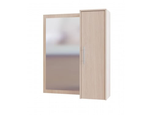Зеркало настенное со шкафчиком Сокол-мебель ПЗ-4 беленый дуб